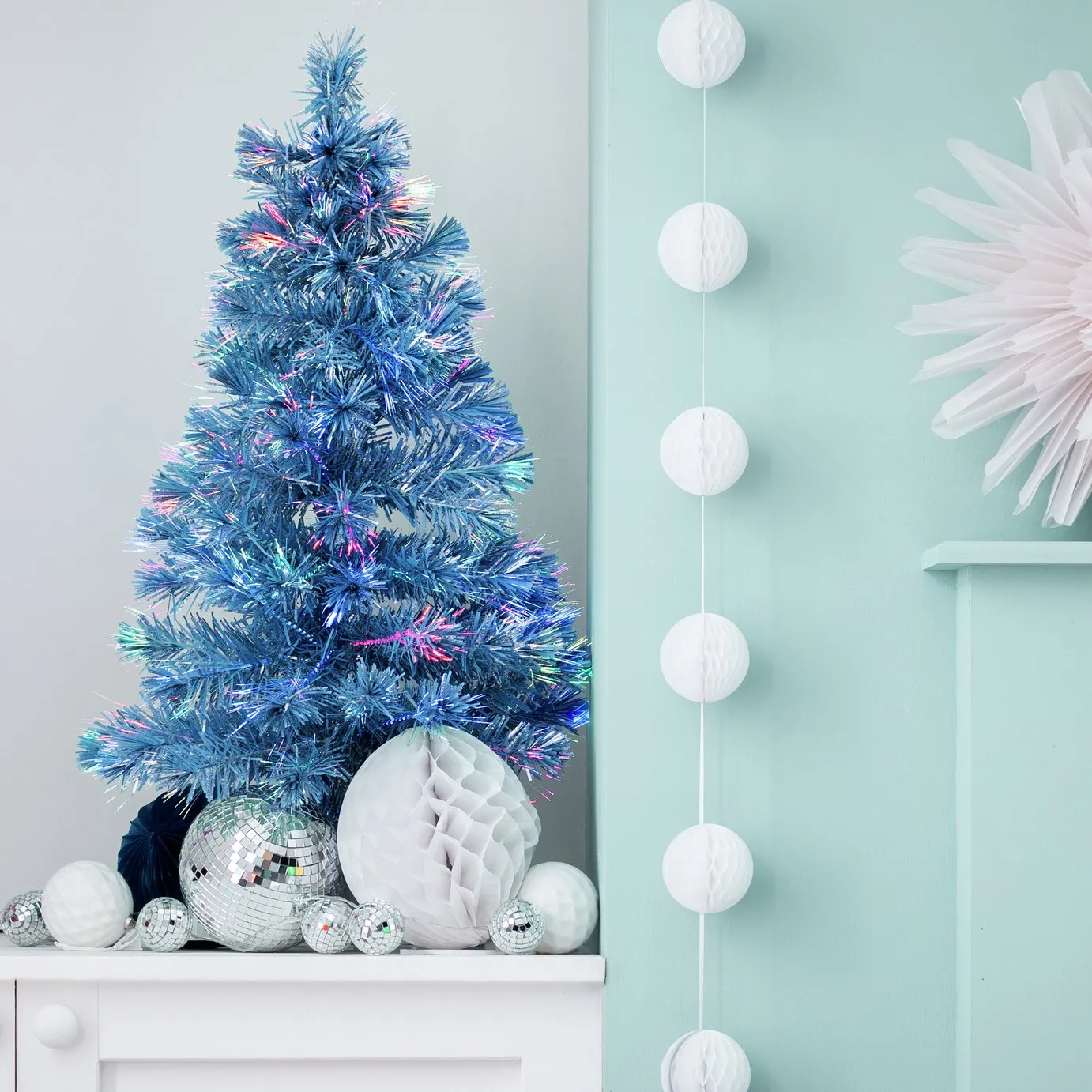 Buy Argos Home 3ft Fibre Optic Small Christmas Tree - Blue | Christmas trees | Argos