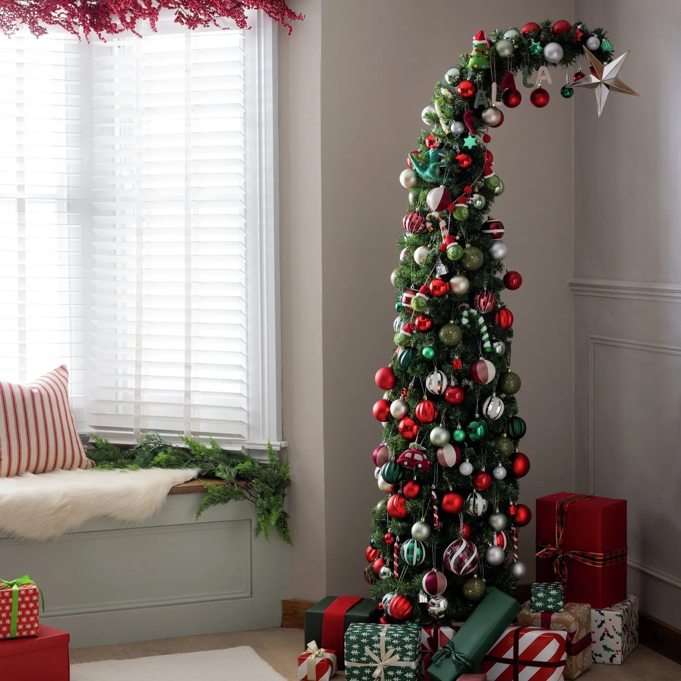 Buy Argos Home 6ft Curved Top Slim Christmas Tree | Christmas trees | Argos