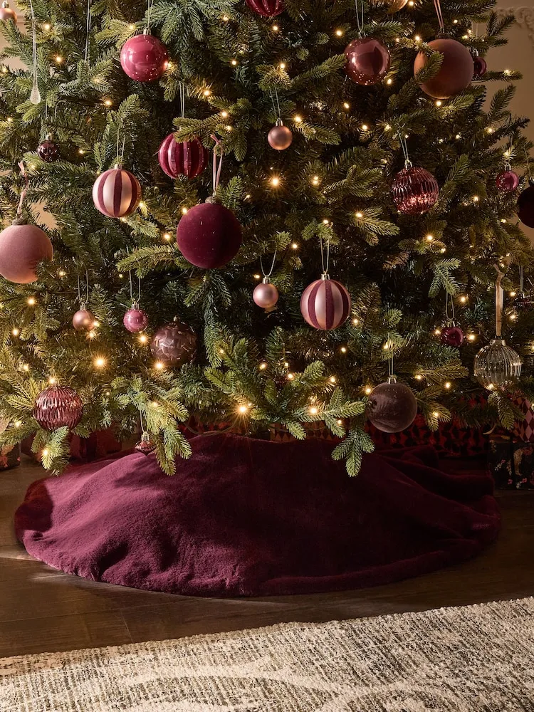 Buy Burgundy Red Faux Fur Tree Skirt from Next USA