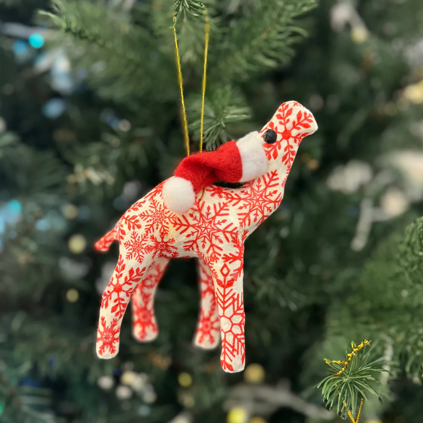 Buy Handmade Christmas Santa Camel with Nordic Red Snowflakes in UAE -  Perfect Souvenir – handmadebyafiya