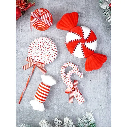 Buy Little Surprise Box 5Pcs Red Candyland Themed Big Size Christmas Tree  Ornaments Online