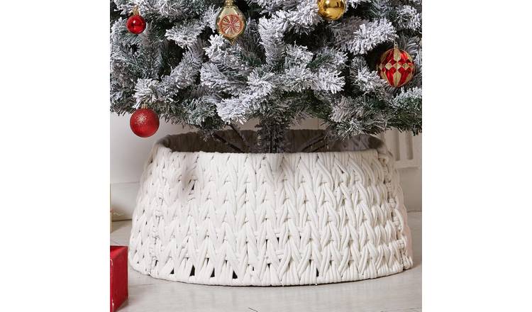 Buy My Christmas Knitted Christmas Tree Skirt Collar Crochet Artificial Trees 60cm | Christmas tree skirts and stands | Argos