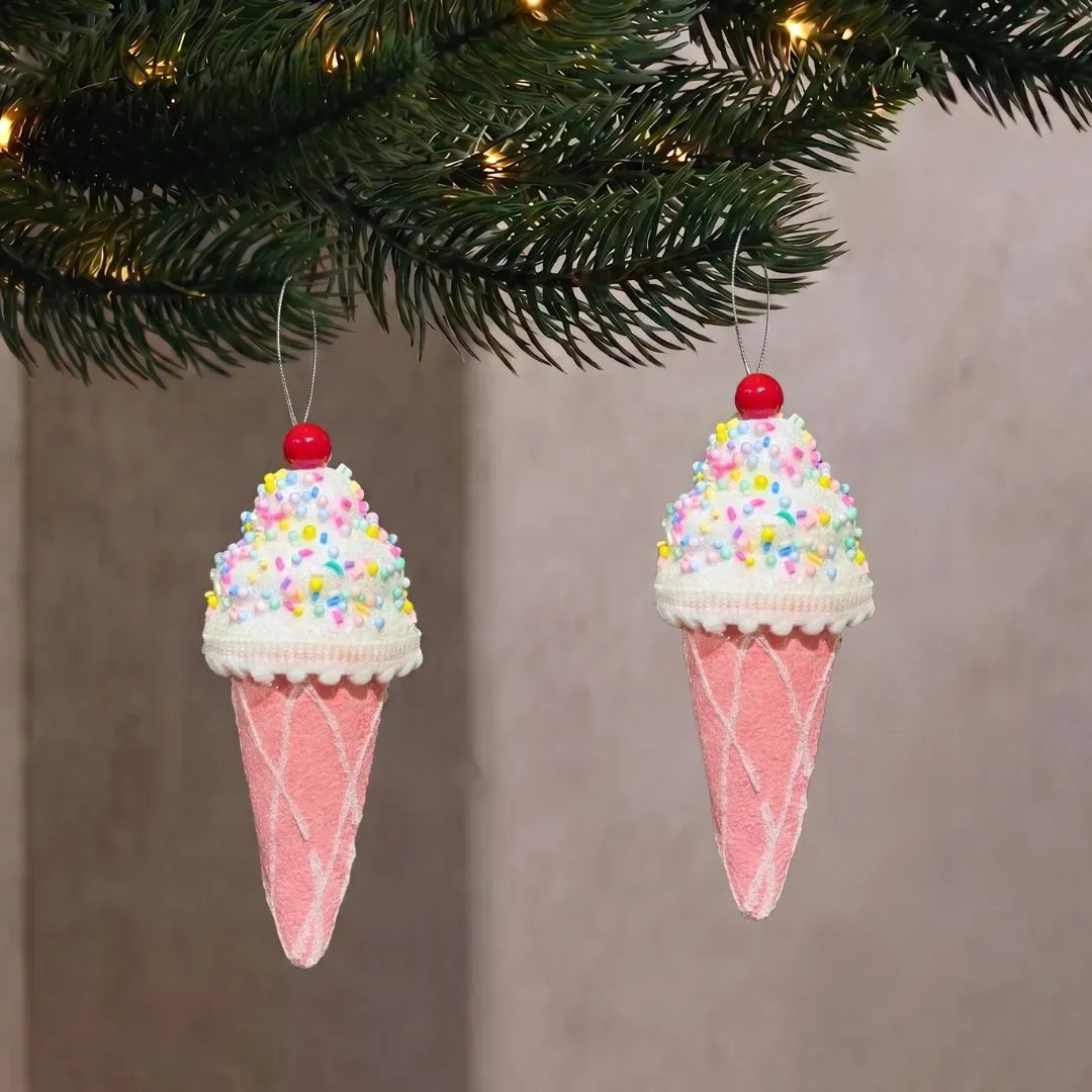 Candyland Hanging Pink Icecream Christmas Bauble | Speckled Space