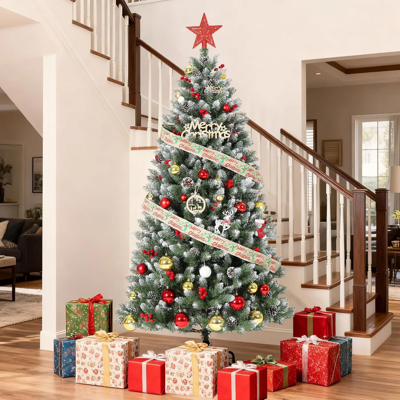 Charlton Home Artificial Christmas Tree, Norway Spruce, Automatic Hinge  Expansion, Artificial Christmas Pencil Tree with Pine Cones, Holly Berries  & Stand & Reviews - Wayfair Canada