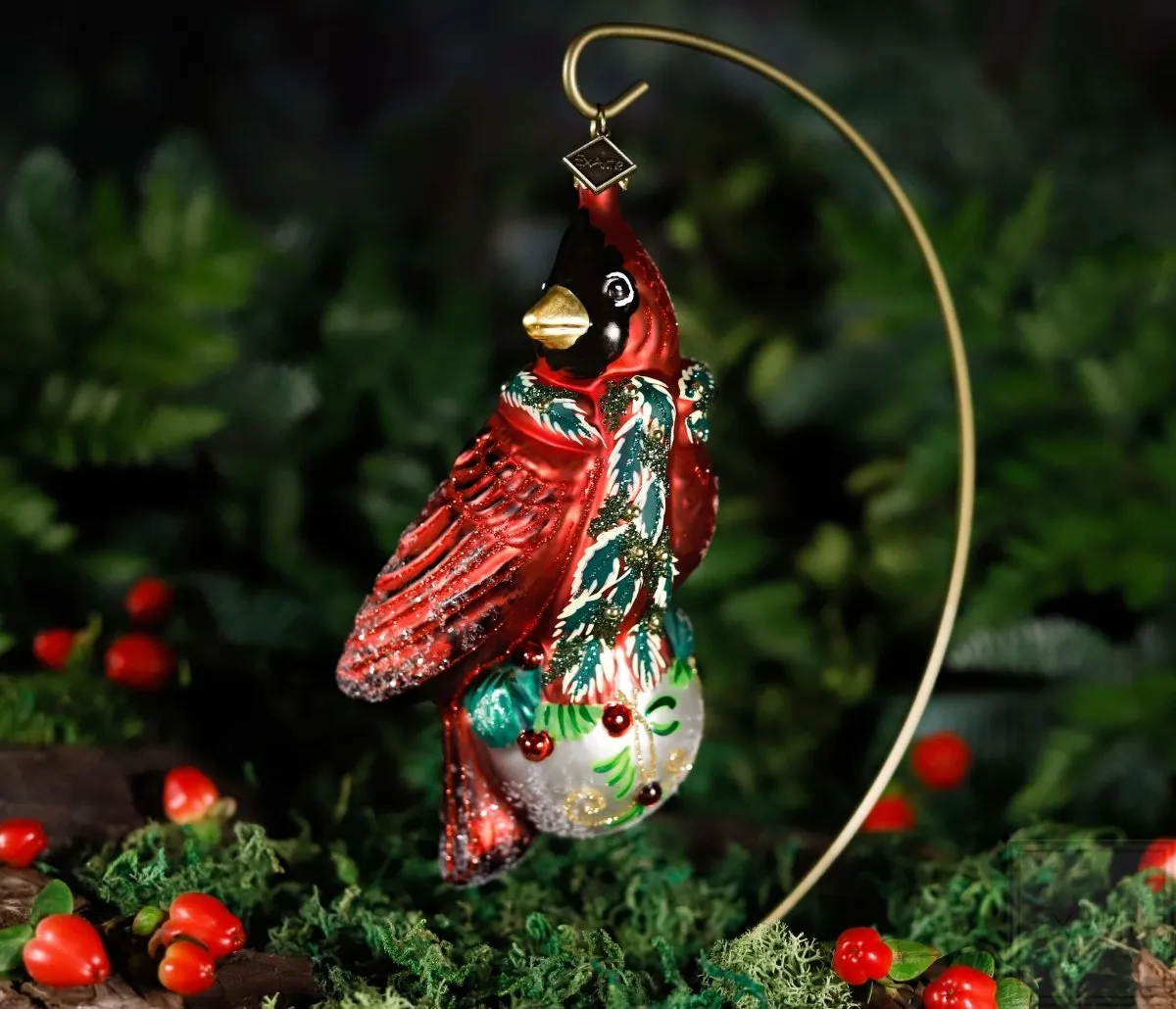 Christmas bauble scarlet Cardinal – 15cm - Colorful birds and butterflies -  Figurine baubles - ExArte