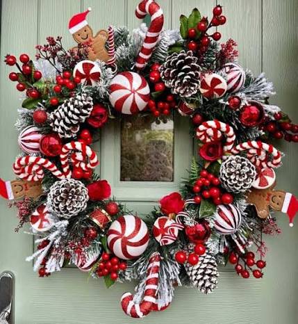 Christmas Candy Wreath Christmas Candy Cane Wreath For Front Door By