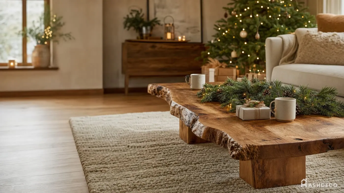 Christmas Coffee Table: The Tree-Trunk Stump Base Trend Explained