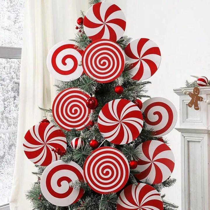 Christmas Decorations Indoor Tree Picks: 12 Pcs Large White Peppermint  Lollipop Christmas Picks For Tree, Cute Candy Picks Ornaments For Xmas Tree  Topper Home Office Holiday Party Vase Decor Christm