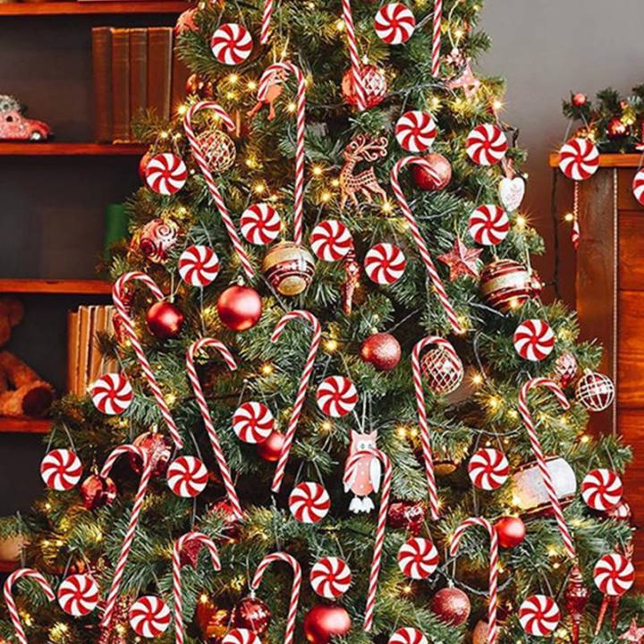 Christmas Decorations Providers Peppermint & 12Pcs Candy Canes Tree Cane  Ornaments For Decor Lollipop Craft Reseller