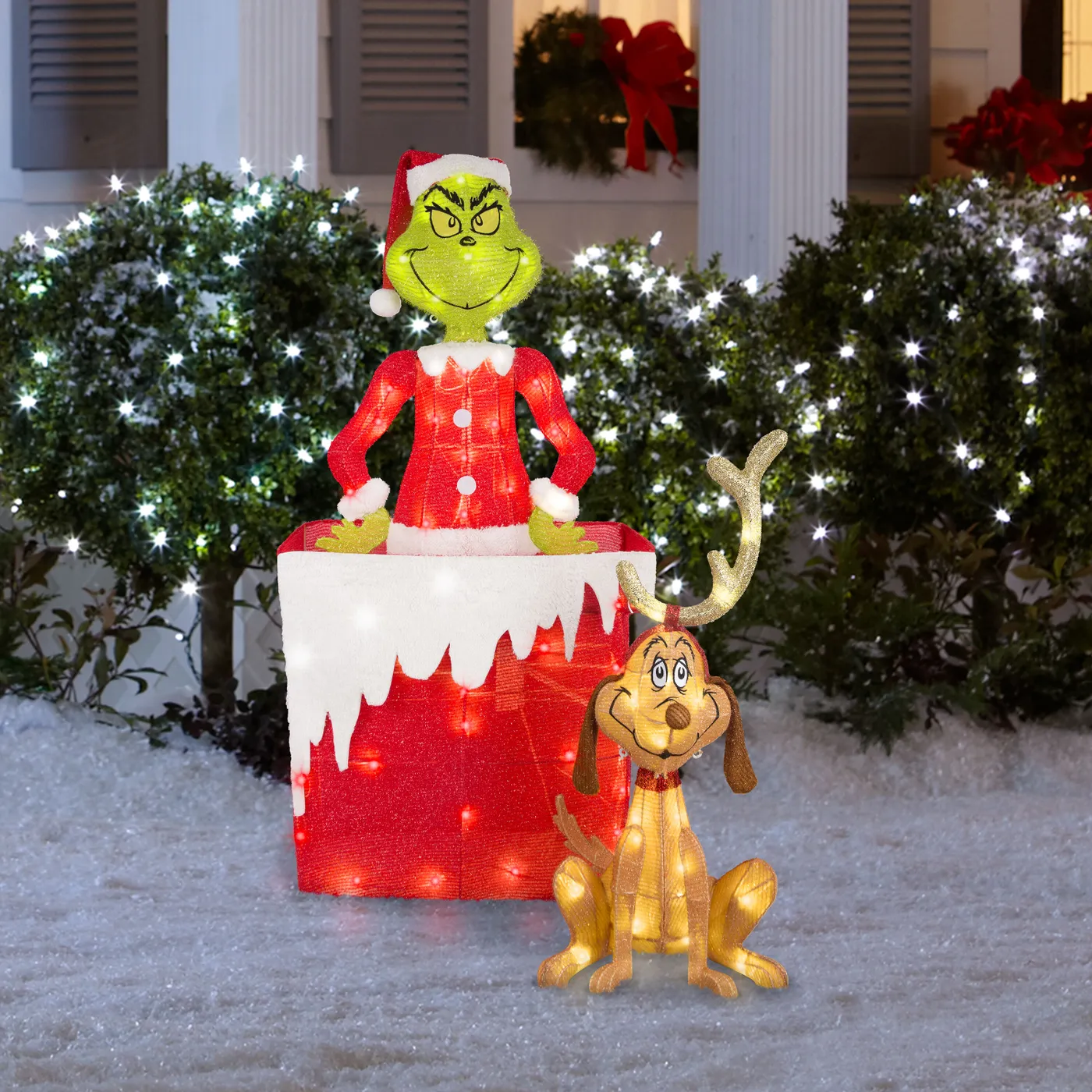 Christmas Display – Grinch 6ft Animatronic – Santa 6ft Animatronic Grinch