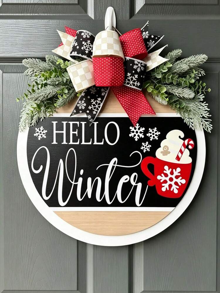 Christmas Door Hanging Decor, Joyful Christmas Door Decor, Christmas Wreath, Christmas Front Door Decoration, Winter Decoration, Wooden Door Decor Christmas Ornament, Christmas Door Decor Design, Wo