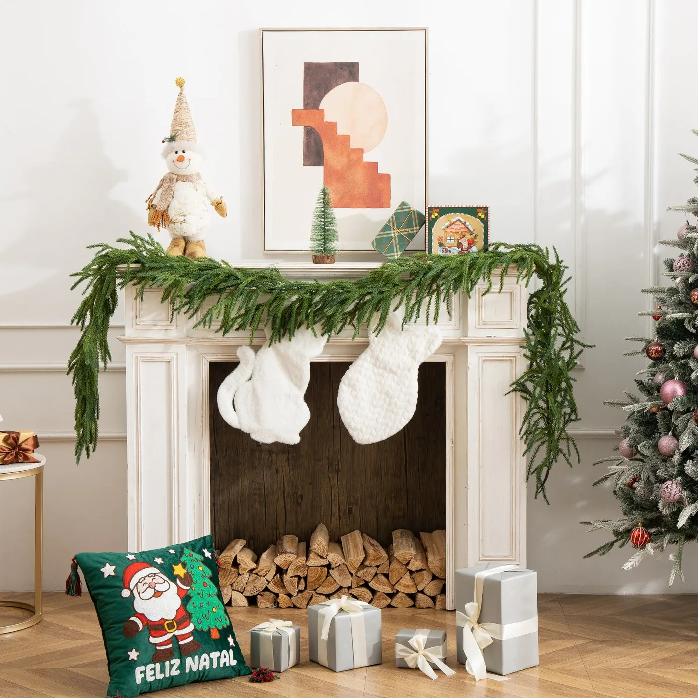 Christmas Garlands Norfolk Pine Garland, Real Touch Artificial Faux Gr – COOKEY