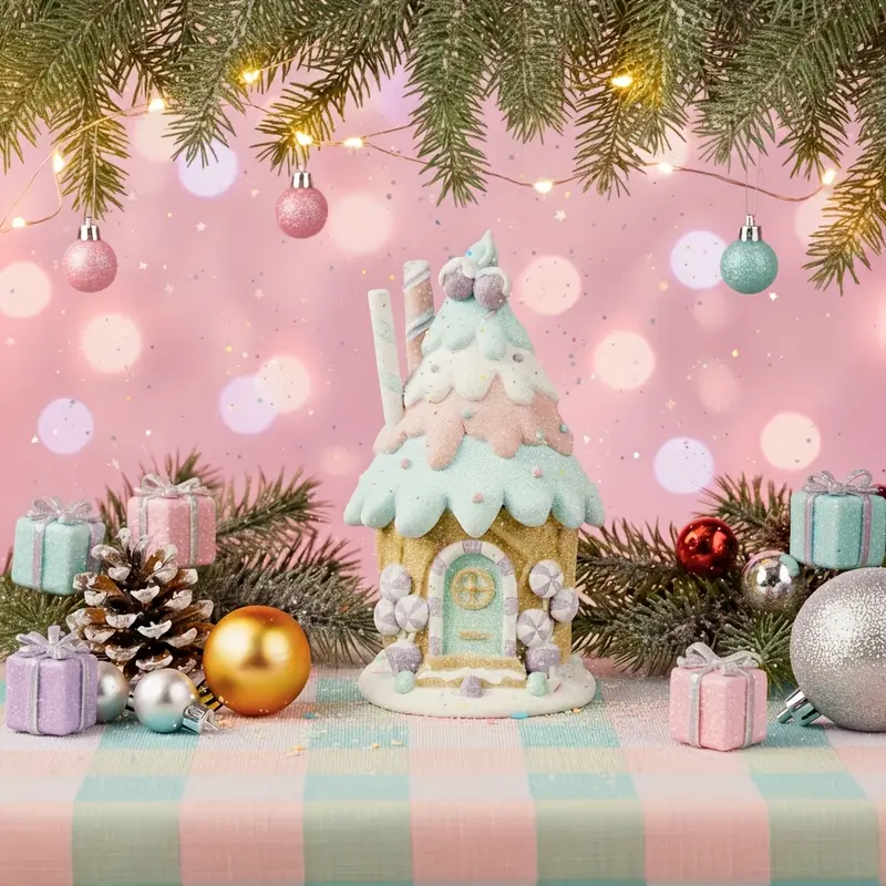 christmas gingerbread house glitters indoor table decor - Temu Cyprus