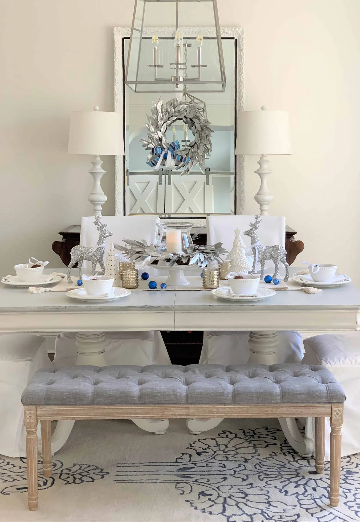 Christmas Home Tour 2021: Blue, White & Copper - thetarnishedjewelblog