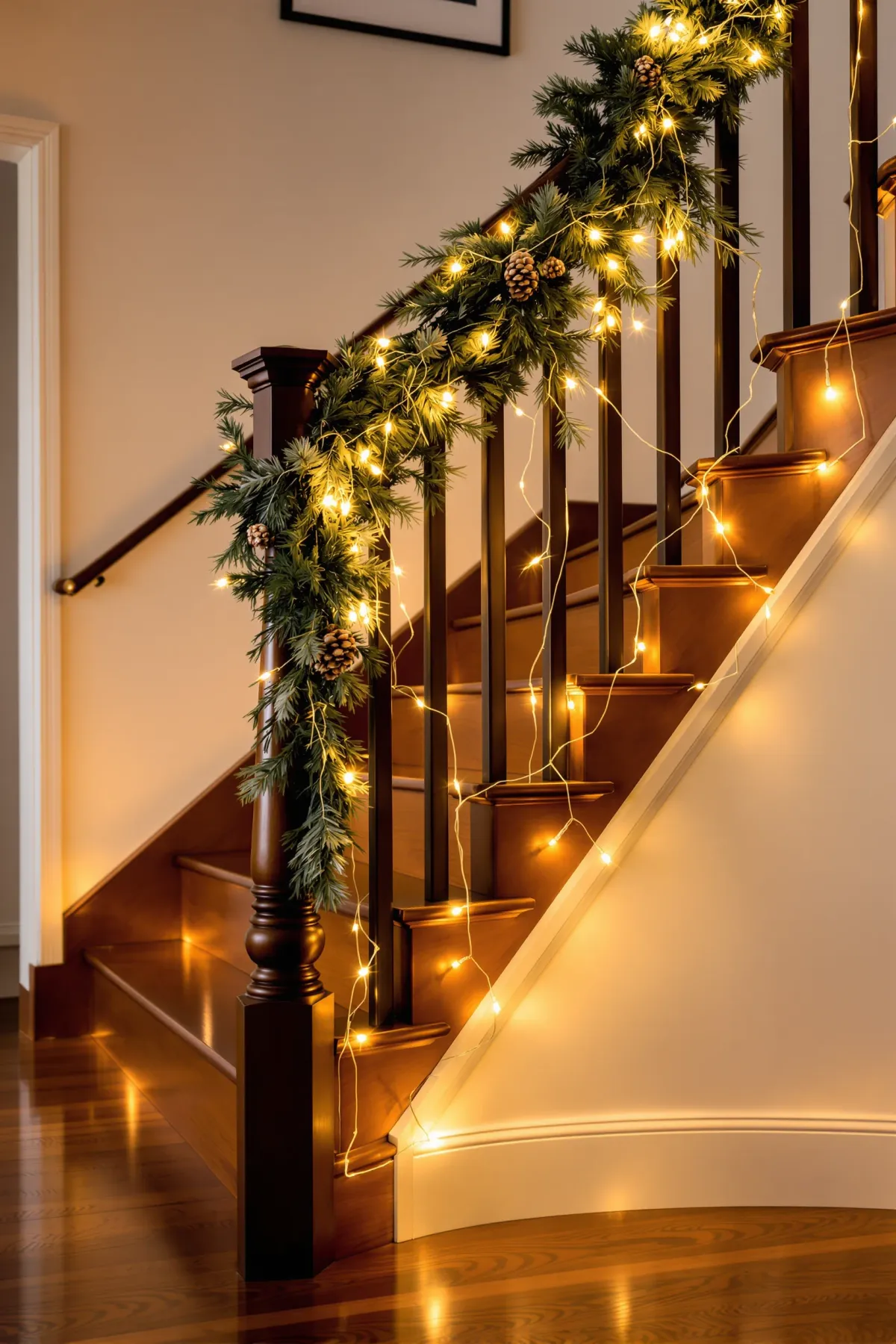 Christmas Innovative Lights On Banister | How To Create Exquisite A Stair  Rail Garland Bunnings Australia