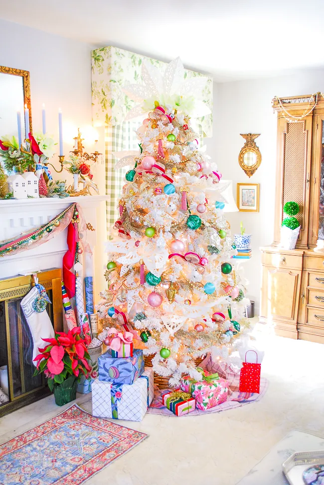 Christmas Tree Christmas House Pink A Chic Pink White Christmas Tree –  Pender Peony