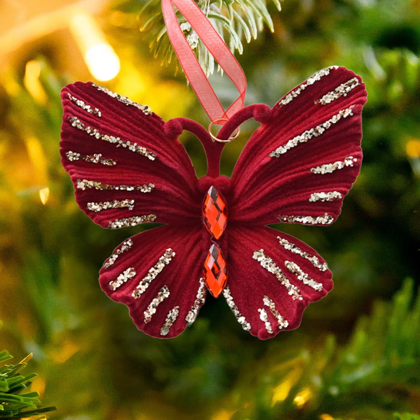 Christmas Tree Decorations,Christmas Tree Lights,Burgundy Bow Christmas  Decoration Flocking Hanging Christmas Tree Decoration Hanging Decoration,Christmas  Tree Ornaments,Ornaments for Christmas Tree
