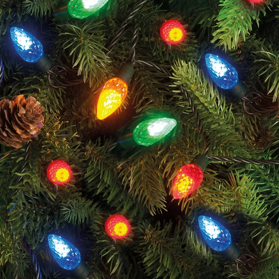 Christmas Tree Lights Unbranded Vintage/Retro String Fairy Lights Vintage  Christmas Tree Lights 50 Multicolour Flowers