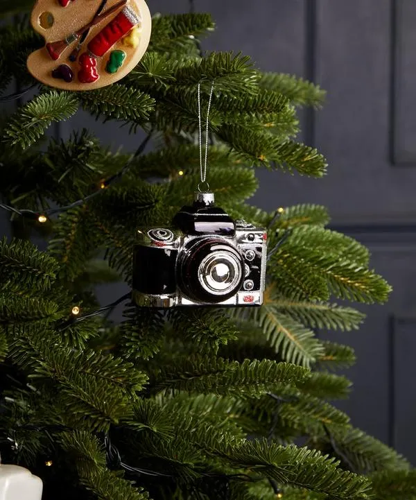 Christmas Vintage Camera Glass Ornament | Liberty