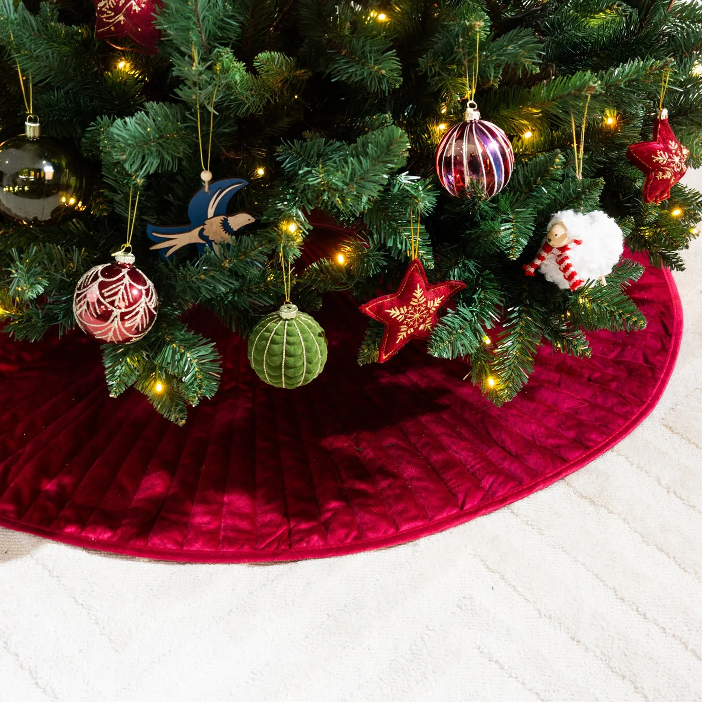 Christmas Wishes Channel Velvet Tree Skirt | Bed Bath & Beyond NZ