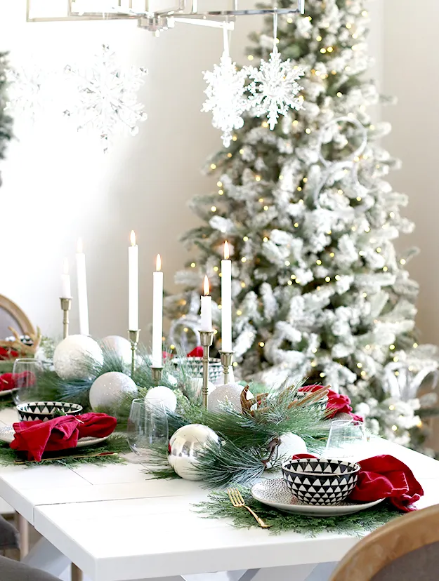 Classic Christmas Home Decorations in Red, Black, and Silver - Life of Alley