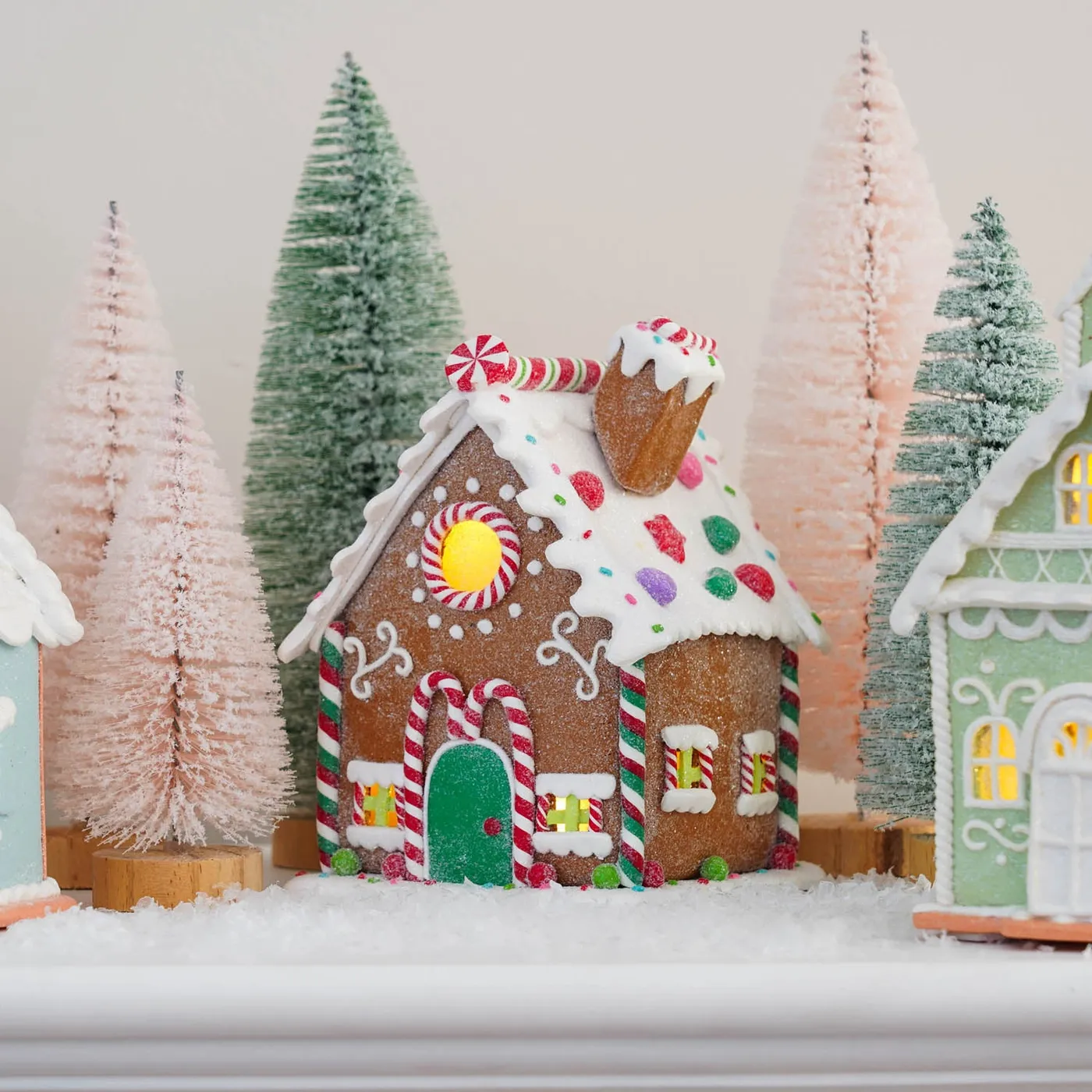 Clay gingerbread house with LED | Handmade | Batteries incl. | 15 c...