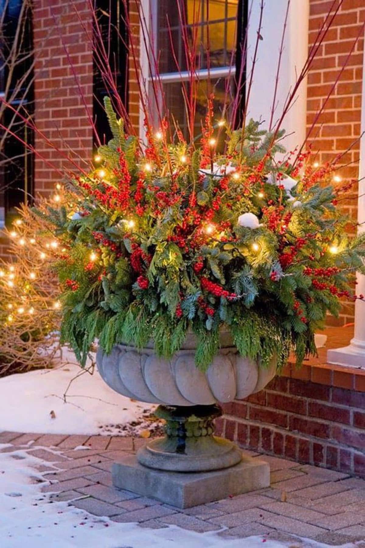 Colorful Outdoor Planters for Winter & Christmas Decorations - A Piece Of Rainbow
