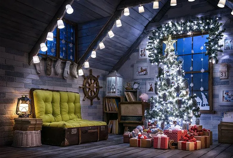 Cozy Christmas Loft Backdrop | Chiefbackdrop