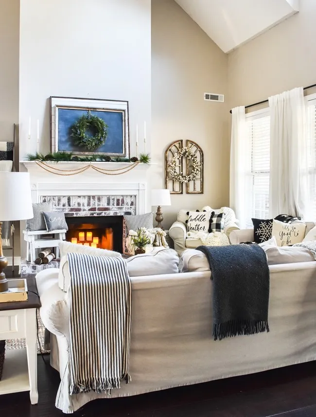 Cozy Neutral Winter Living Room