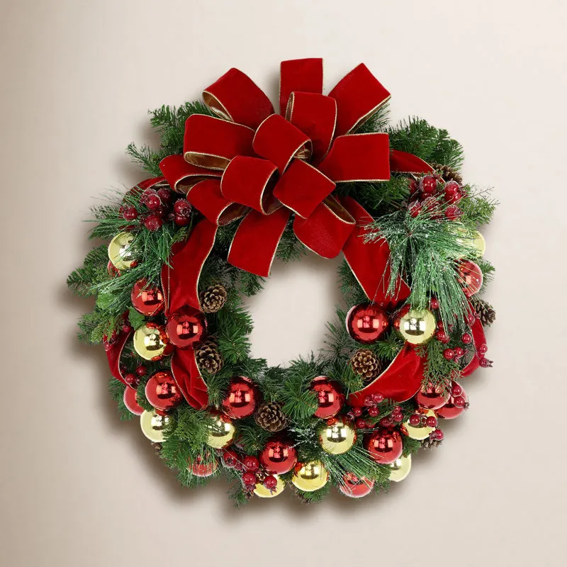 Creative Displays, Inc. 26'Evergreen Wreath With Berries, Balls, Cones And  Red Bow & Reviews | Perigold