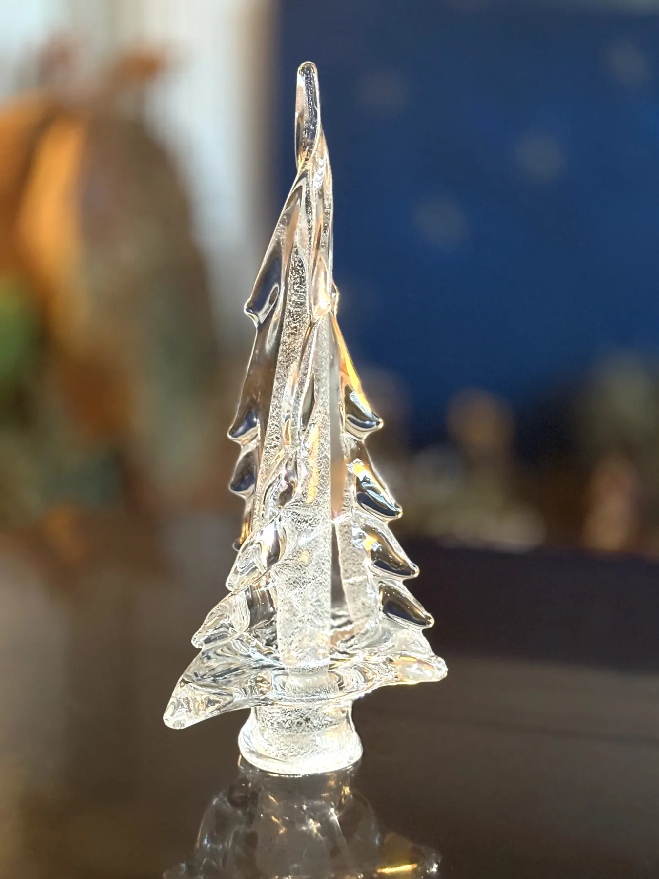 Crystal Clear Christmas Trees A Stunning Close-up Of A Crystal-Clear Ice  Sculpture Shaped Like