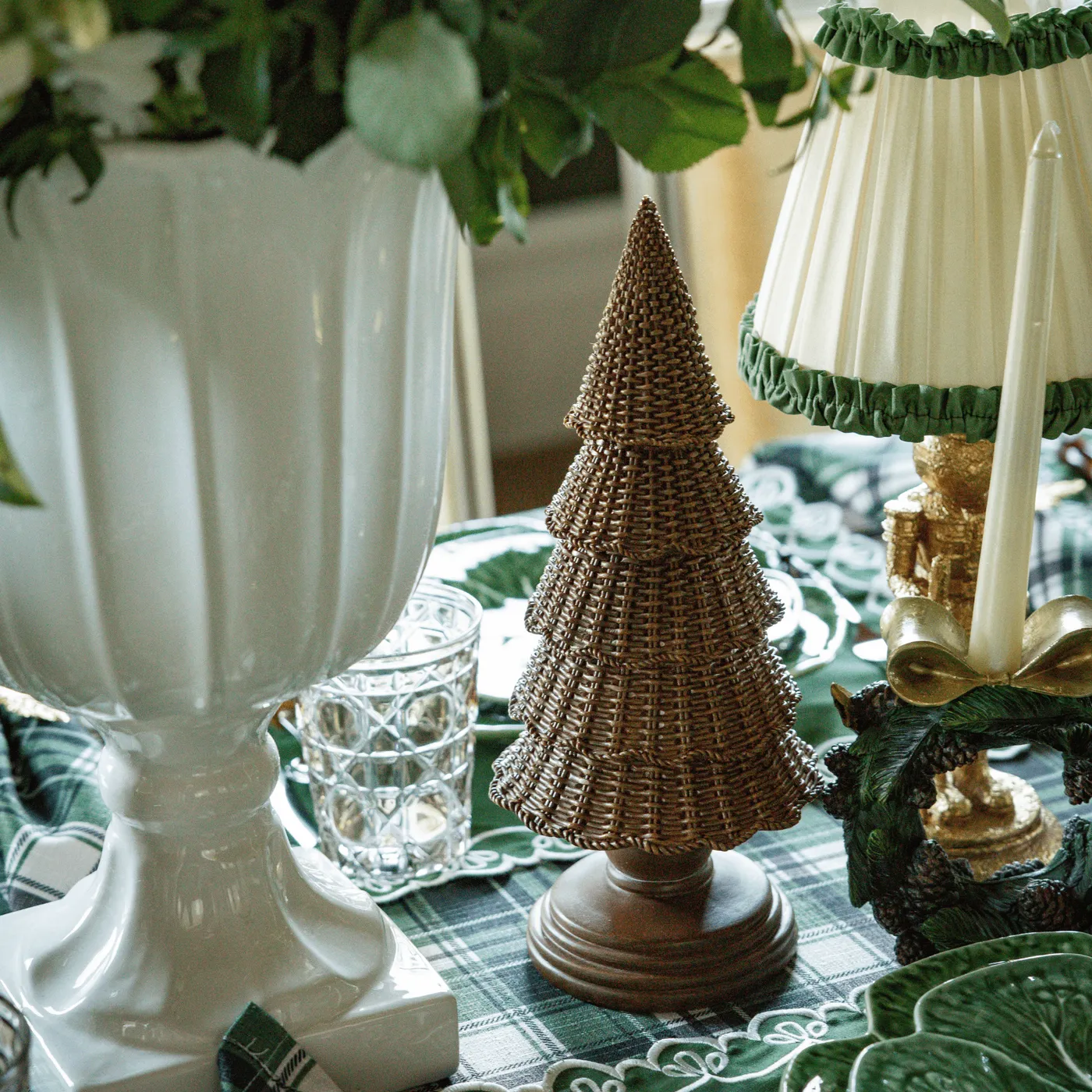 Dark Brown Rattan Christmas Tree (Set of 2) | LUXE AND BEAU