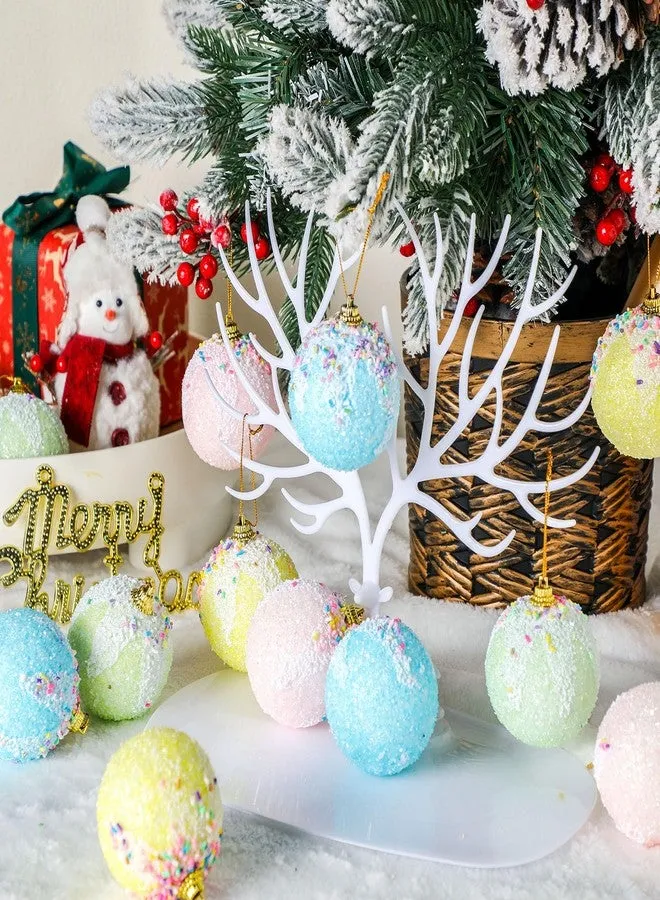 Deekin DEEKIN 12 Pack 2.36 Inch Pastel Christmas Ornament Set, Pastel Candy  Ornaments for Christmas Tree Colorful Pink Blue Foam Gift with Glitter  Sugar Decorations Balls for Holiday Birthday Home D