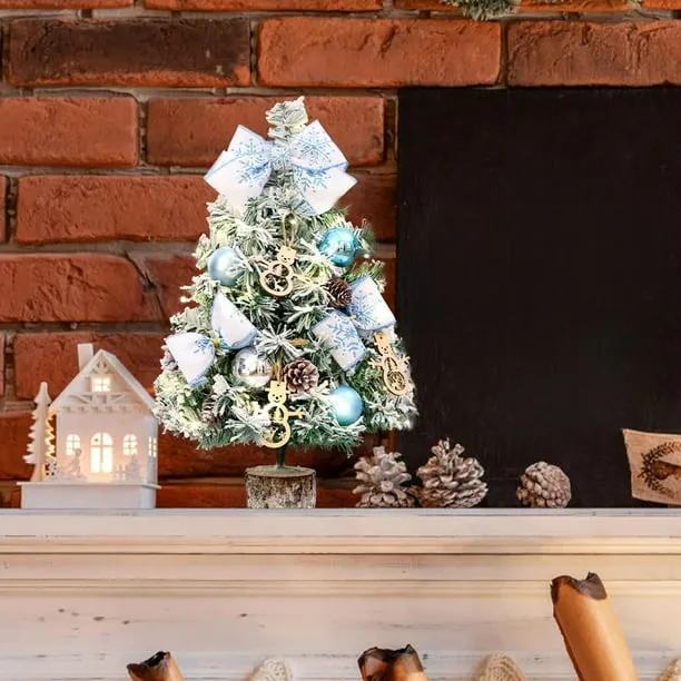 Desktop Blue Falling Snow Christmas Tree With Lights Christmas Decorations  Hotel Home Window Desktop Display Simulation Small Tree - Walmart.ca