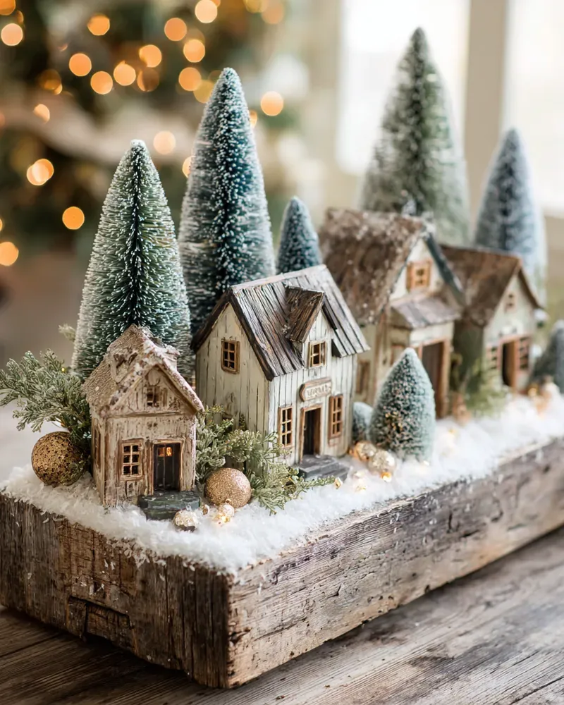 DIY Reclaimed Wood Christmas Village: A Sustainable Festive Focal Point 🏡♻️