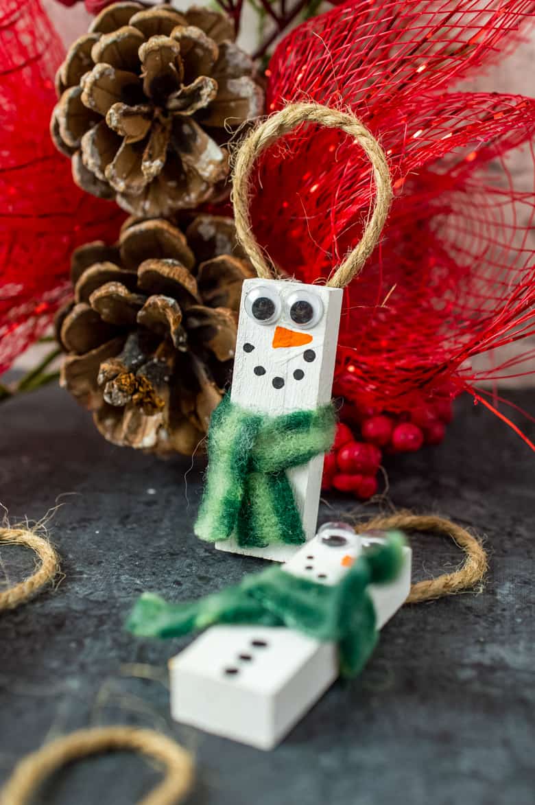 Dollar Tree Wood Block Snowman Ornaments – Home and Garden