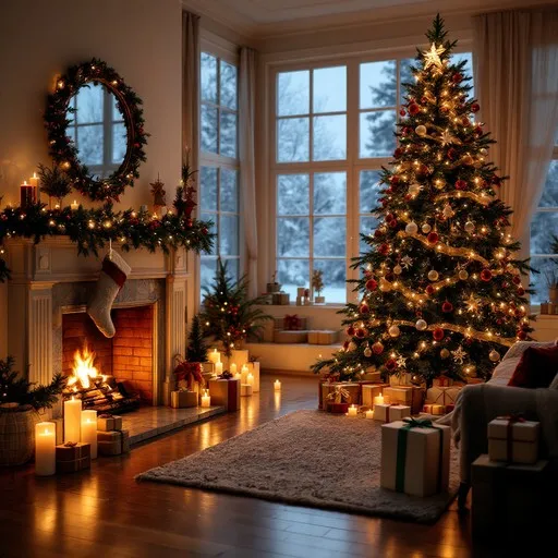 Download Cozy Christmas Evening Image - Christmas, Cozy, Fireplace |  StockCake