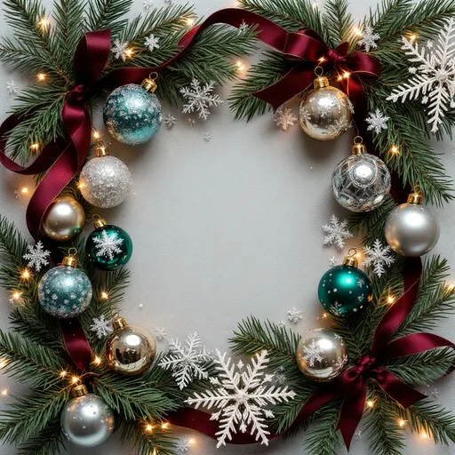 Download Elegant Holiday Wreath Image - Wreath, Ornaments, Pine | StockCake