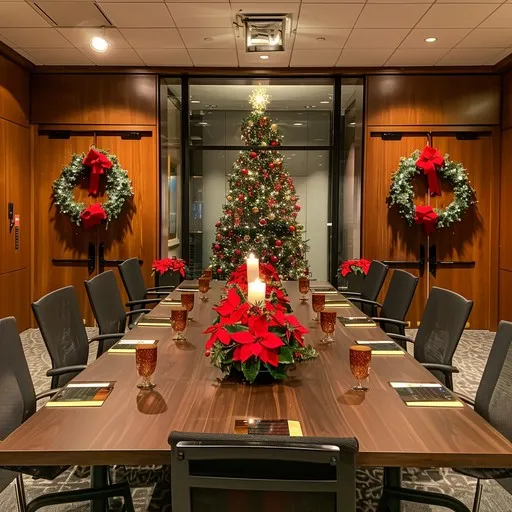 Download Festive Boardroom Elegance Image - Conference, Room, Christmas | StockCake