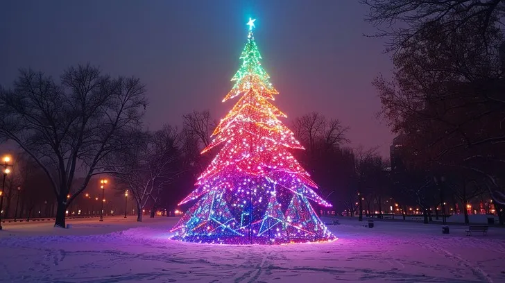 Download Illuminated Christmas Tree Image - Winter, Christmas, Tree |  StockCake