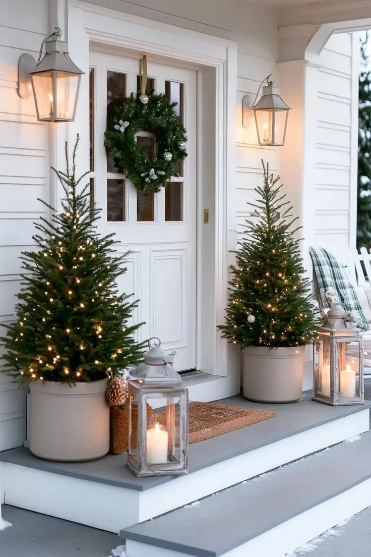 Early Holiday Porch Refresh: Velvet Ribbons & Potted Evergreens — The Rosie  Home Edit