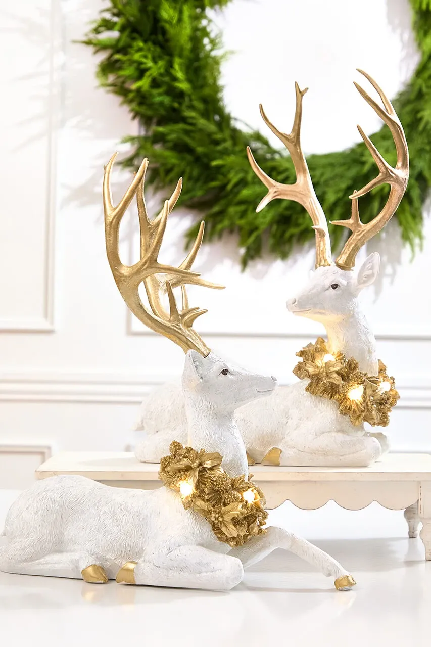 Elegant Resin Deer with LED Lights - 2 Assorted - Decorator's Warehouse