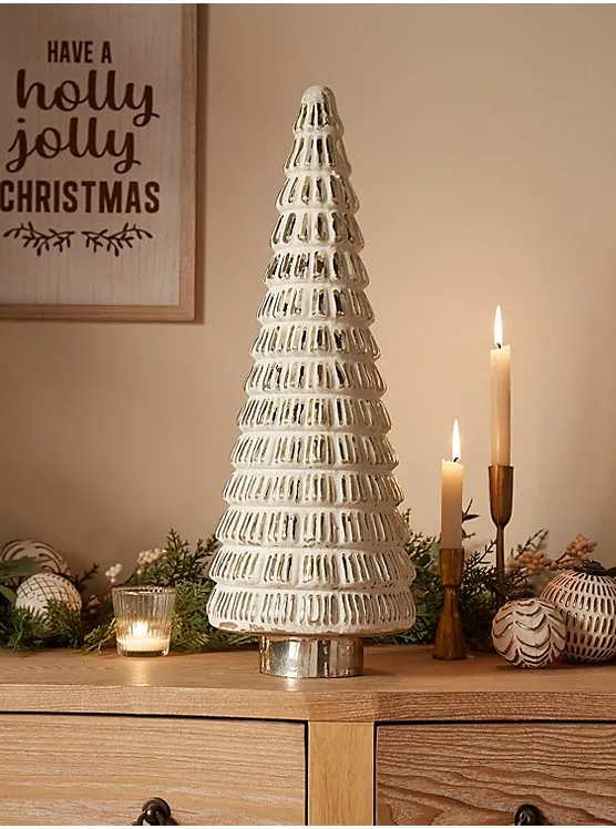 Extra Large White Glass Tree | Christmas | George at ASDA