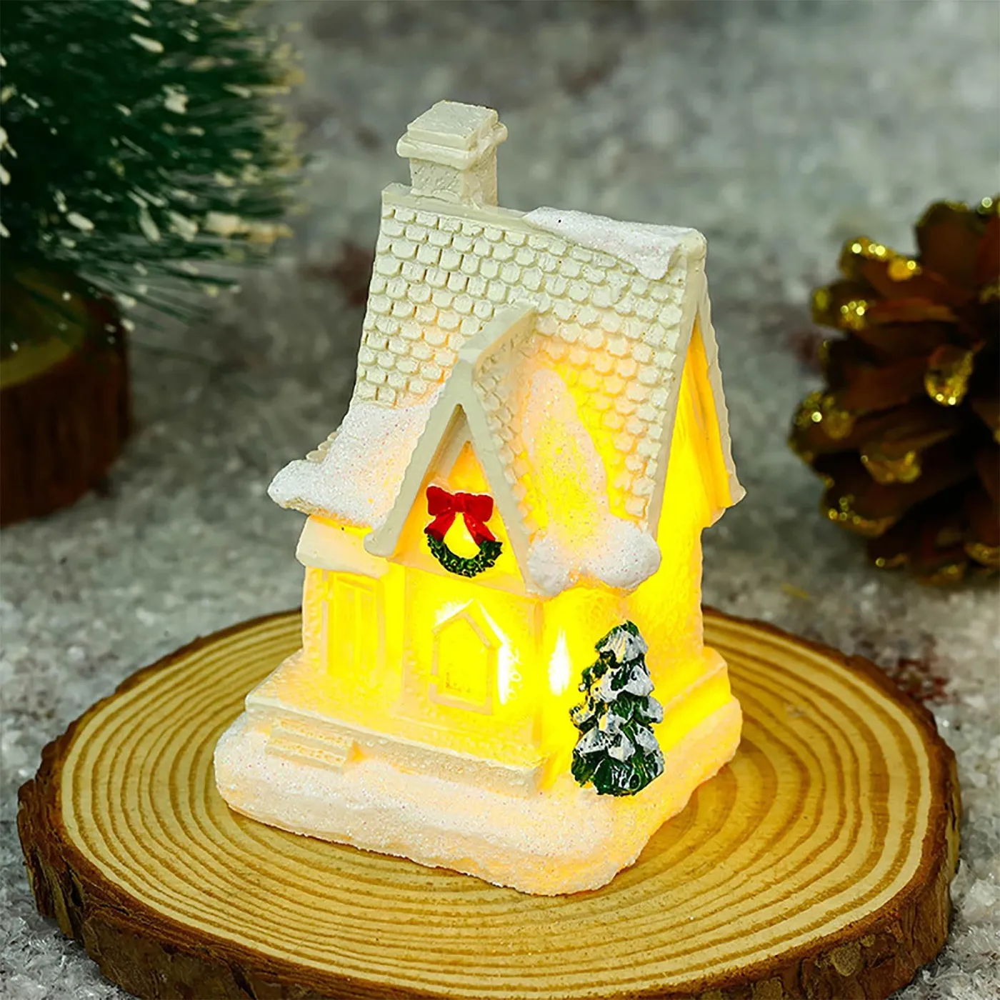 F Resin Christmas Village Ornament Led Lighted Miniature Houses For Holiday  Decor Diy For Tabletop Festive Display And Joy - Walmart.ca