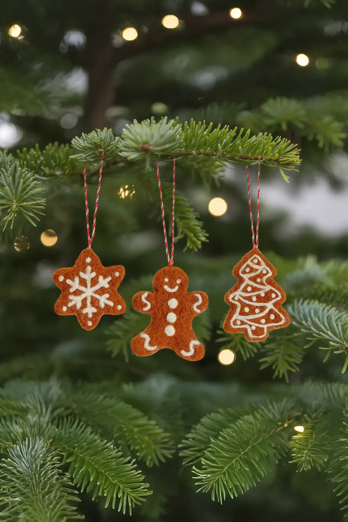 Felted Gingerbread Snowflake Decoration - Easy Felting Pattern