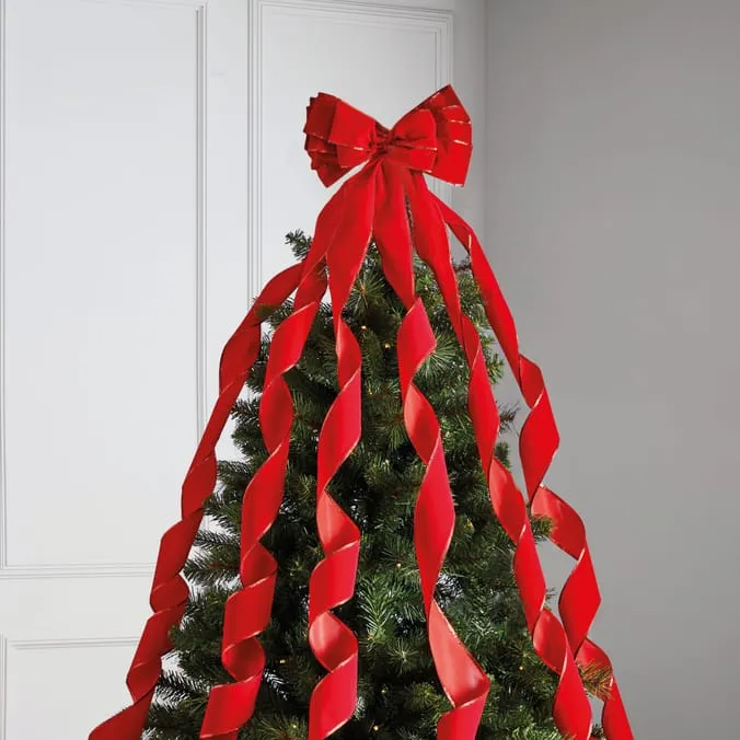 Festive Feeling Ribbon Tree Topper | Home Bargains