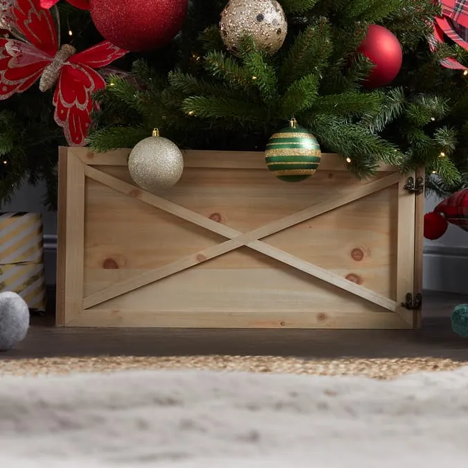 Festive Feeling Wooden Tree Skirt | Home Bargains