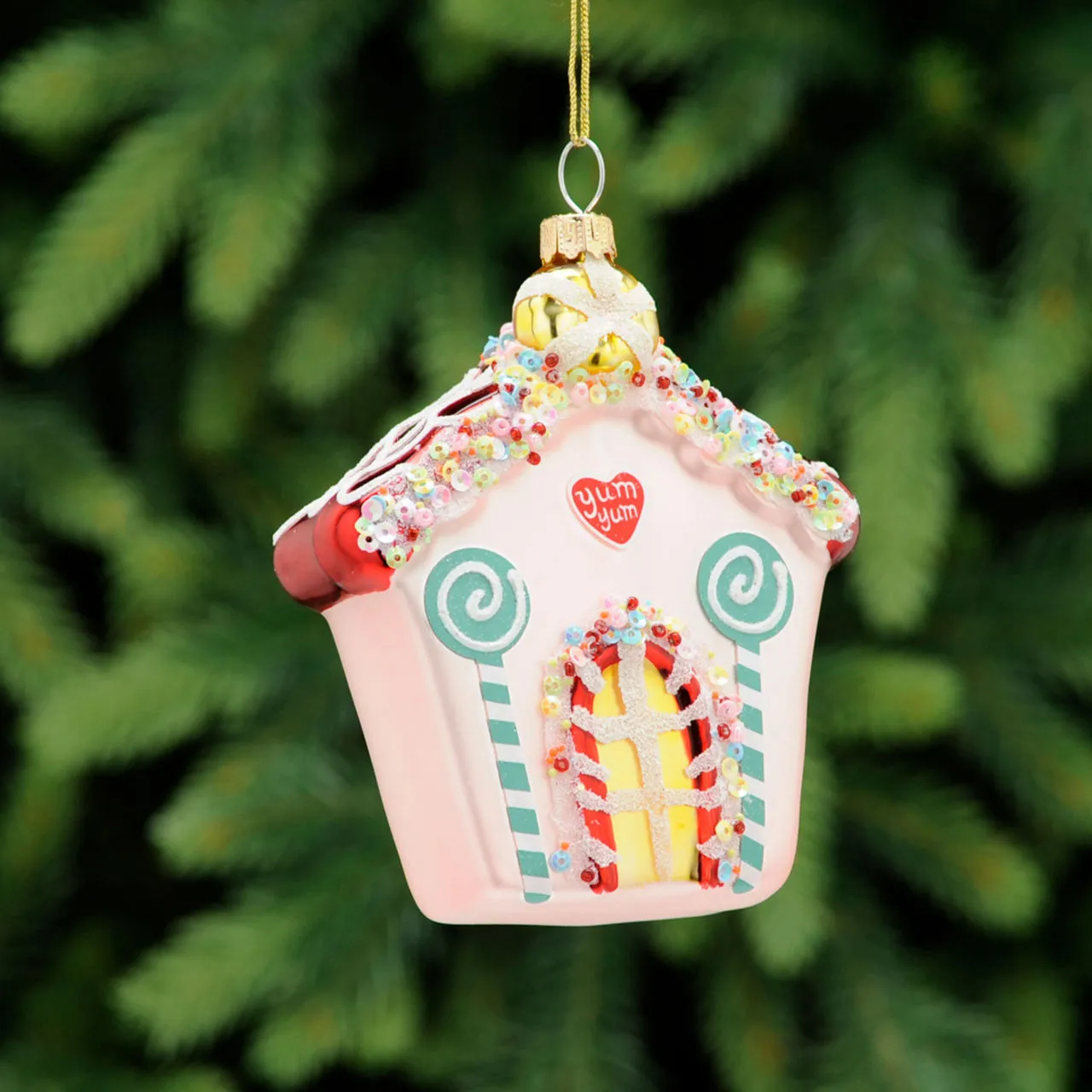 FESTIVE PRODUCTIONS Pastel Gingerbread House Tree Decoration