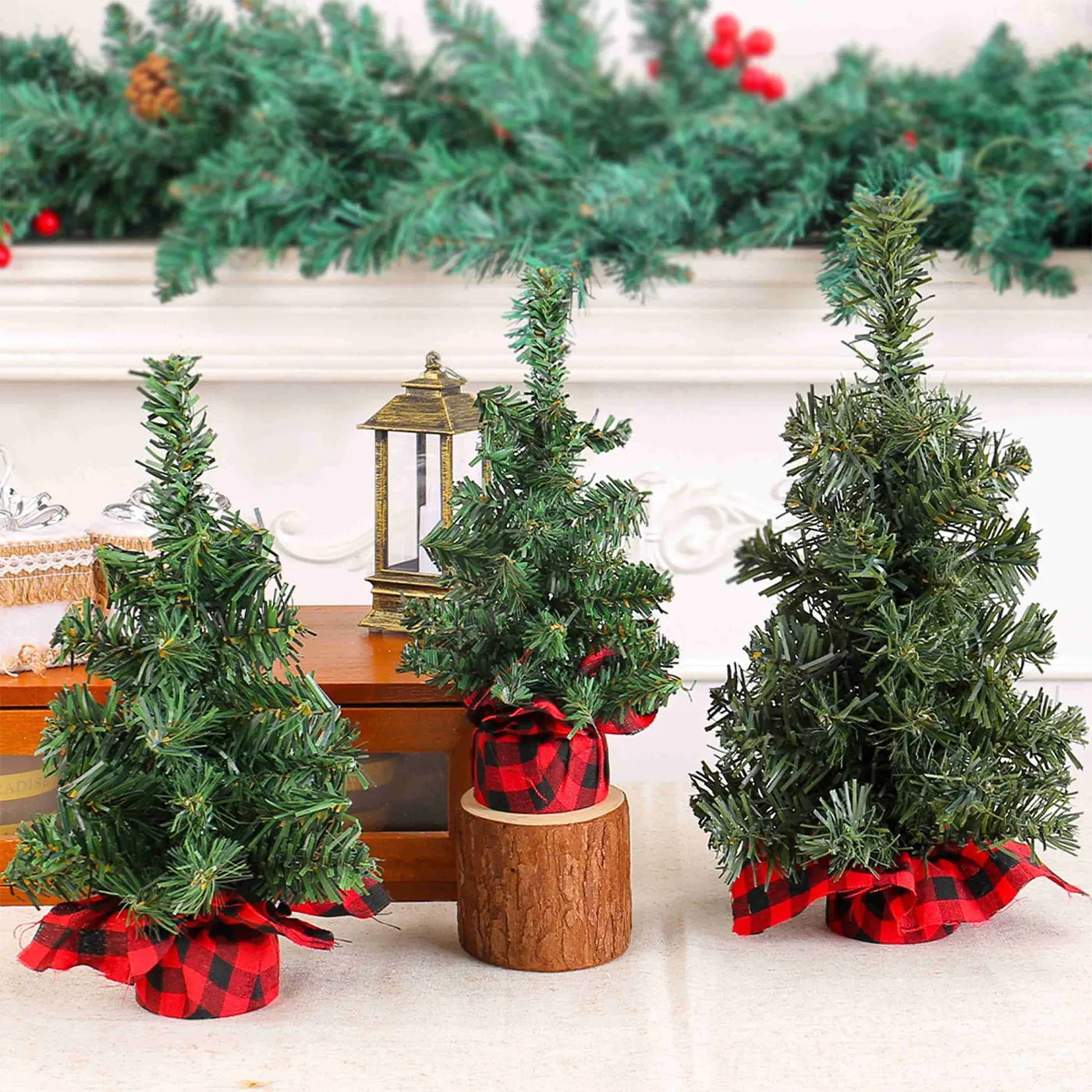 Flocked Christmas Trees, Christmas Tree Desktop Decoration Plastic Material  Simulation Leaf Room Desktop Decoration Christmas Decorations Mini Christmas  Trees - Walmart.com