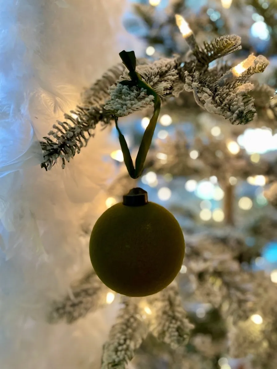 Flocked Velvet Glass Ball Ornaments Set Of 4- Christmas Decor